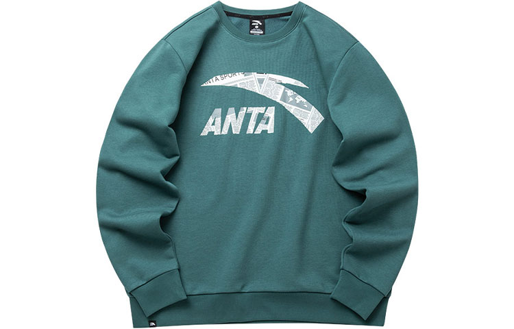 Anta Pullover Graphic Sweatshirt Lifestyle Series - Greenish Cyan 952138737-13