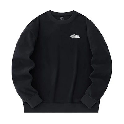 Anta Pullover Letter Print Fleece Sweatshirt Black Unisex Casual Series 952348707-4