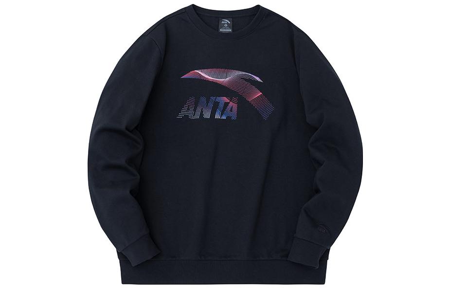 Anta Pullover Logo Crewneck Sweatshirt Unisex Basic Black 952338707-5