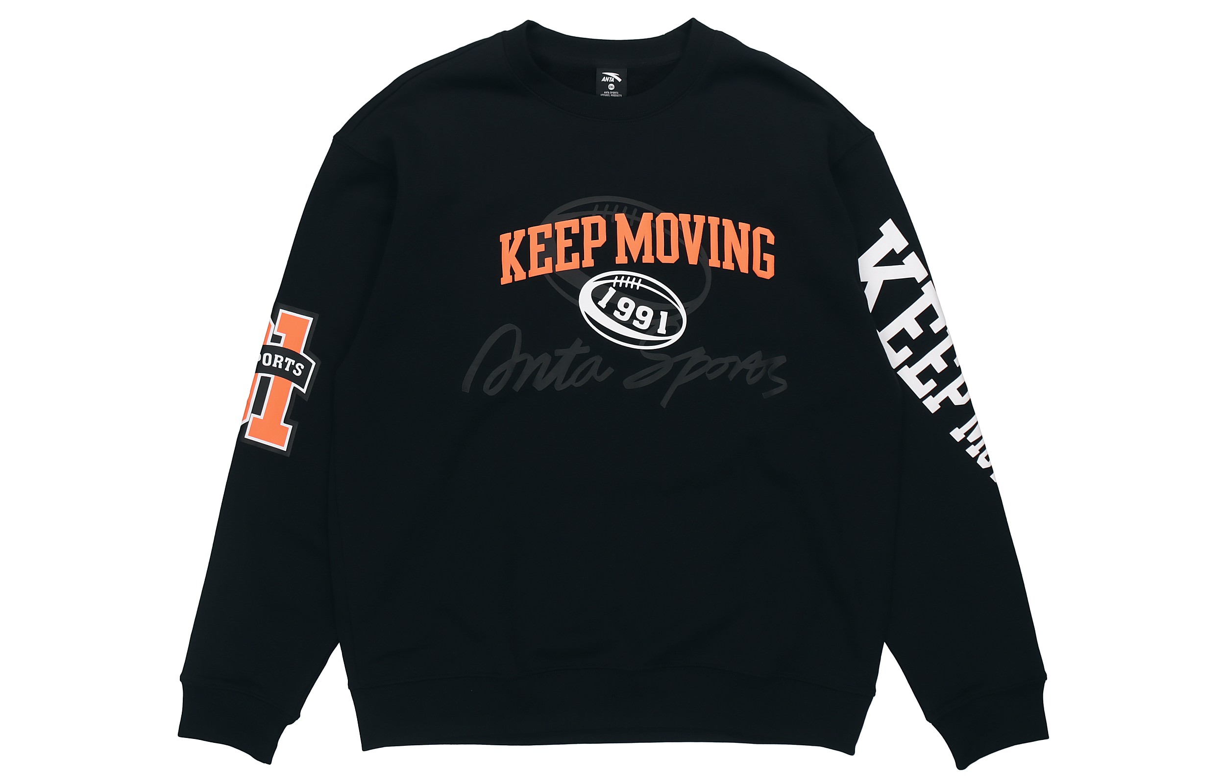 Anta Pullover Sweatshirt Black - Fleece Casual Unisex Couple Wear 152148720-3