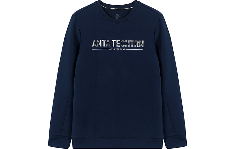 Anta Pullover Sweatshirt Dark Navy - Lettering Casual Series 152217712-4