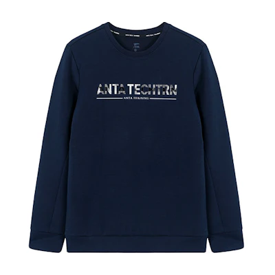 Anta Pullover Sweatshirt Dark Navy - Lettering Casual Series 152217712-4