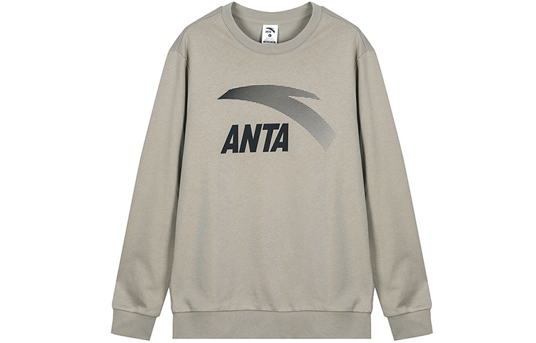 Anta Pullover Sweatshirt Green Beige - Lifestyle Logo Crewneck 952358701-6