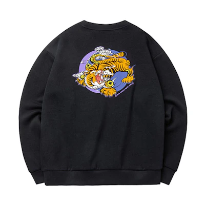 Anta Pullover Sweatshirt Tiger Design Unisex Lifestyle Series Basic Black 952218703-1