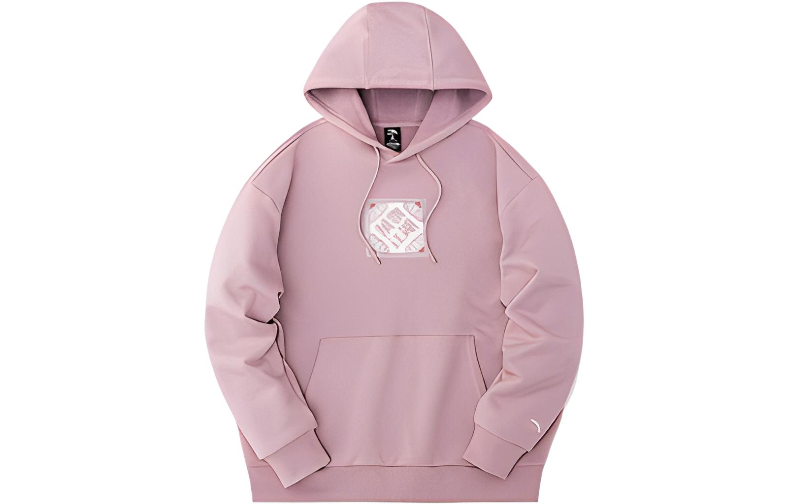 Anta Purple Pullover Hoodie Unisex with Logo Embroidery and Text Design 952248711-3