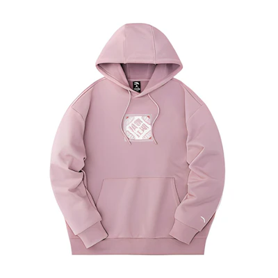 Anta Purple Pullover Hoodie Unisex with Logo Embroidery and Text Design 952248711-3