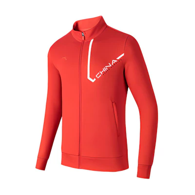 Anta Red Knit Training Jacket with Letter Print - Casual Sportswear 152317702-2
