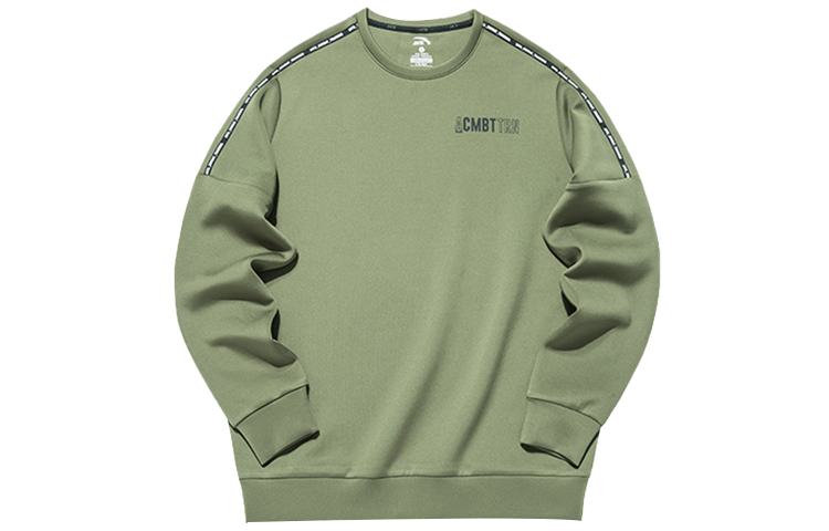 Anta Relaxed Fit Letter Logo Crewneck Sweatshirt - Fresh Green 952137727-3