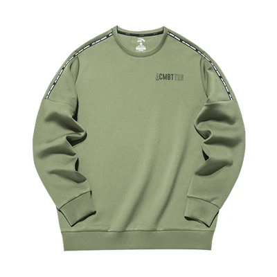 Anta Relaxed Fit Letter Logo Crewneck Sweatshirt - Fresh Green 952137727-3