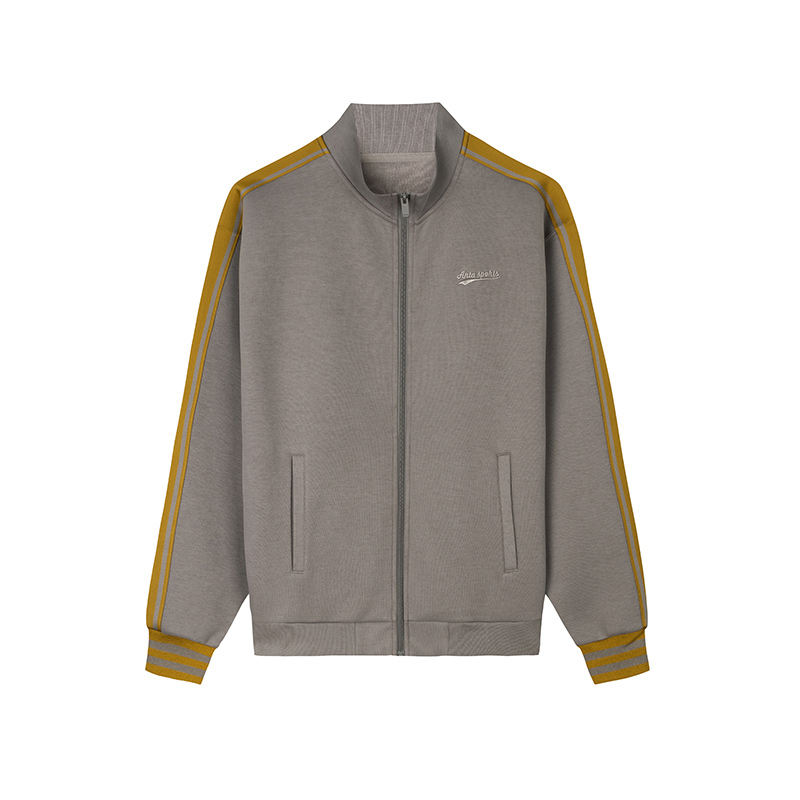 Anta Retro Sports Casual Jacket - Versatile Long Sleeve in Majestic Gray 172448713U-5