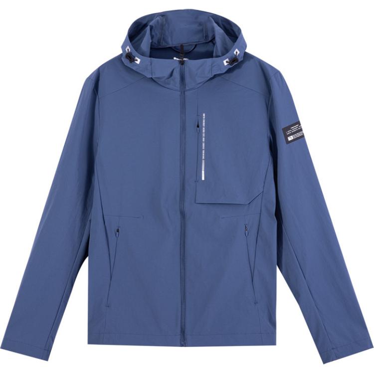 Anta Riverside Blue Training Zip Hoodie Jacket with Letter Print Design 152037602-2