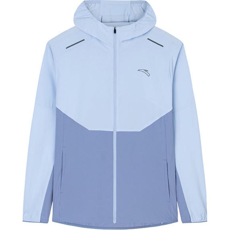 Anta Running Jacket Windproof UV Comfortable Coat - Blue/Gray 152435601-3