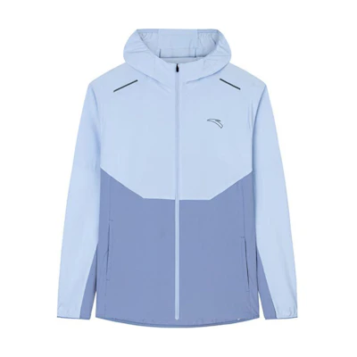 Anta Running Jacket Windproof UV Comfortable Coat - Blue/Gray 152435601-3