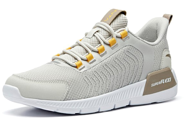 Order 安踏跑步系列男款灰黃白輕便低幫跑步鞋