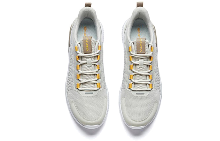 Lookbook 安踏跑步系列男款灰黃白輕便低幫跑步鞋