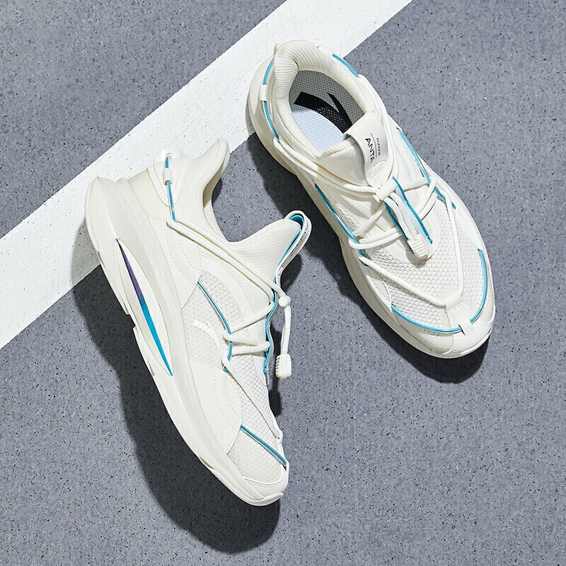 Cheap Anta安踏 跑步系列 飛碟 防滑耐磨 低幫 跑步鞋 象牙白