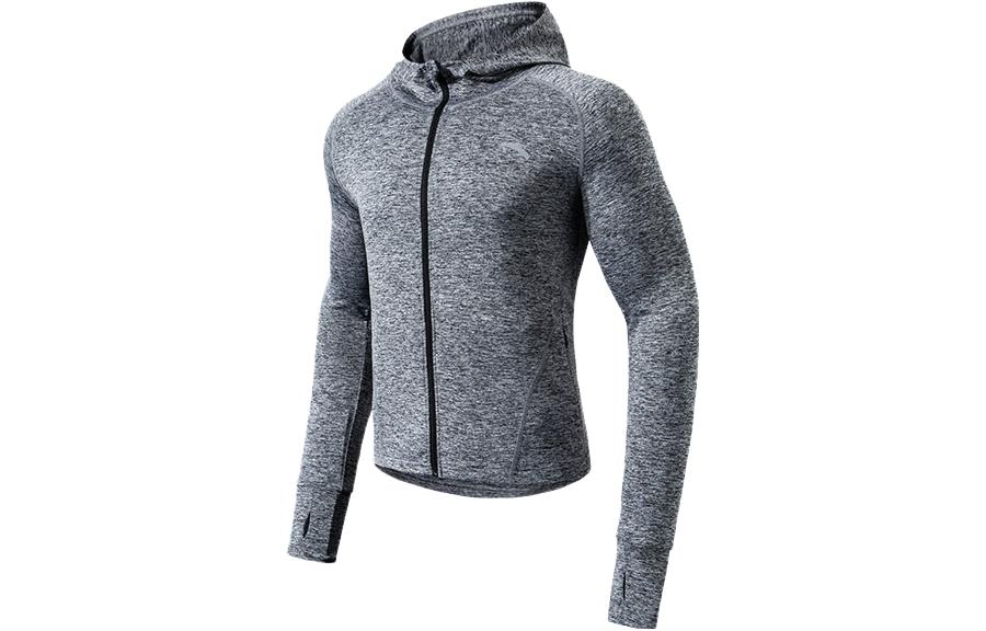 Anta Running Series Full-Print Logo Zip Hoodie Black Floral Gray 952035732-2