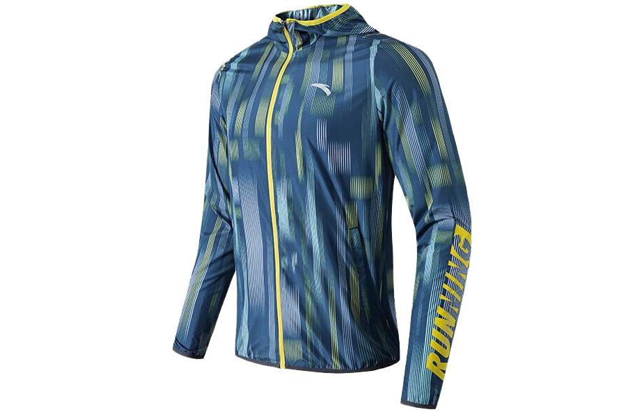 Anta Running Series Full-Print Logo Zip Hoodie Jacket Perpetual Blue 152135604-1