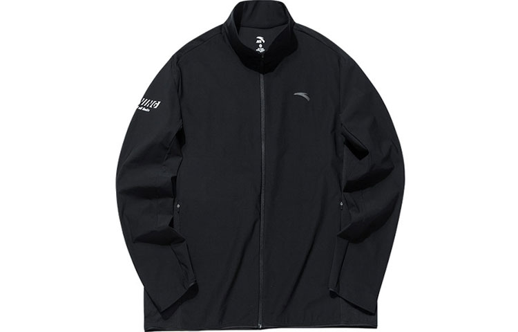 Anta Running Series Knitted Logo Jacket Black Training Sportswear 152135701-2