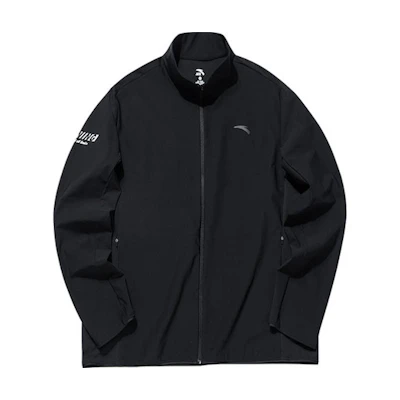 Anta Running Series Knitted Logo Jacket Black Training Sportswear 152135701-2