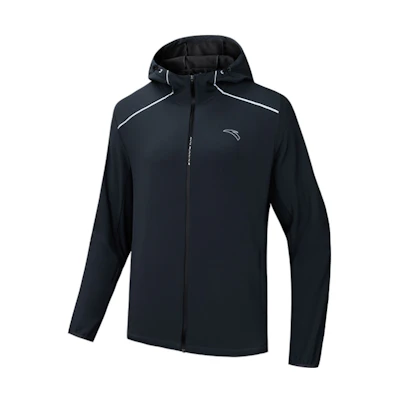 Anta Running Series Logo Hoodie Jacket in Gray 952435601-3