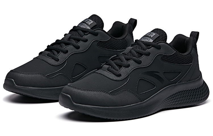 Order 安踏跑步系列舒適輕便透氣低幫跑步鞋男款黑色