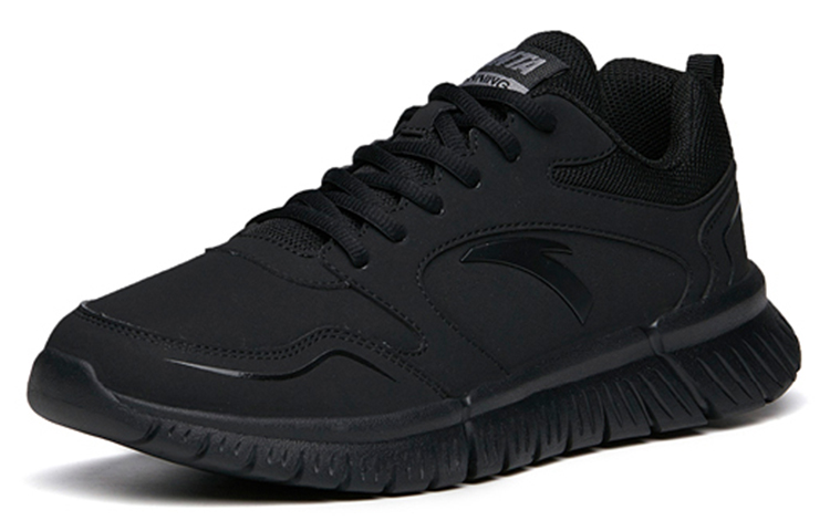 Lookbook Anta安踏 跑步系列 輕便 低筒 跑步鞋 男款 黑 皮面