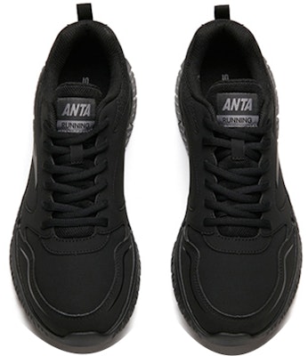 Anta Running Series Sneakers Leather 'All Black' 912035527R-11 Shop Anta Running Series Sneakers Leather 'All Black' 912035527R-11