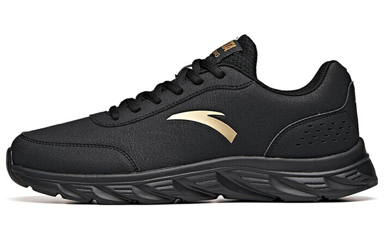 Anta Running Series Sneakers Leather 'Black Gold' 91835529-9