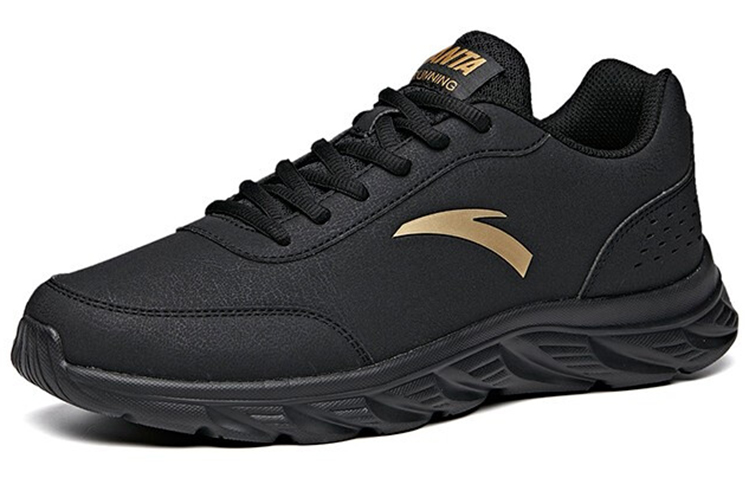 Lookbook Anta Running Series Sneakers Leather 'Black Gold' 91835529-9