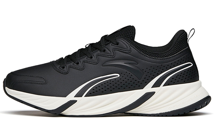 Anta Running Series Sneakers Leather 'Midnight Black' 112145523-7