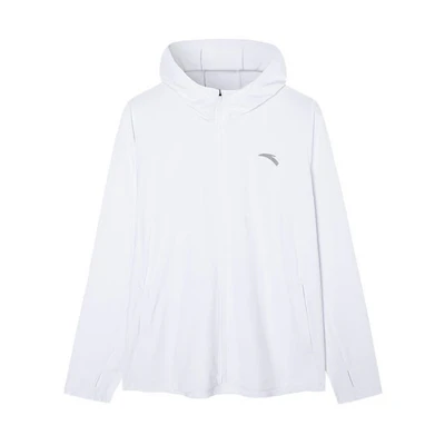 Anta Running Series SS22 White Logo Print Zip Hoodie Jacket - Fall Edition 952225628-2