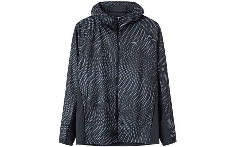 Anta Running Series Water-Repellent Reflective Logo Hoodie Jacket Black (Men) 152115702-3