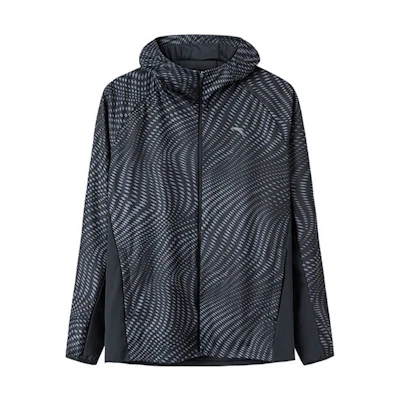 Anta Running Series Water-Repellent Reflective Logo Hoodie Jacket Black (Men) 152115702-3