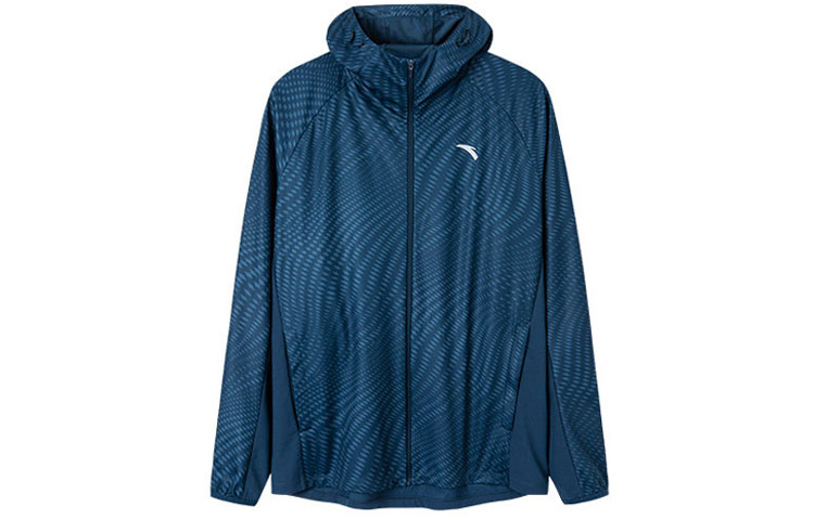 Anta Running Series Water-Repellent Reflective Logo Hooded Jacket Blue 152115702-1