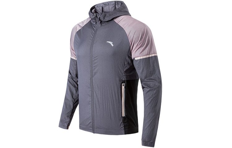 Anta Running Windproof Hooded Jacket Earth Gray 952135601-2