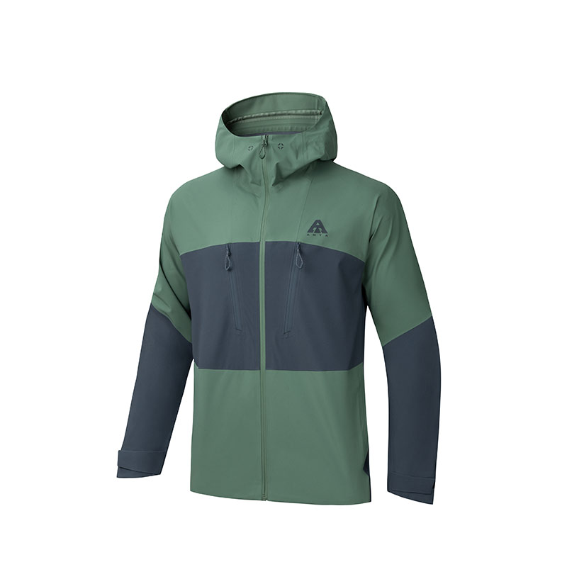 Anta Shell 2.0 Waterproof Outdoor Hooded Jacket Men’s Green Gray 952437607-3