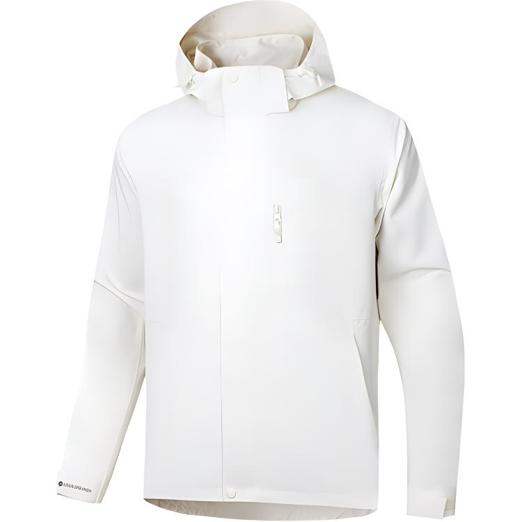 Anta Shell Vanilla White Windproof Hooded Jacket Unisex Outdoor Apparel 972437601-4