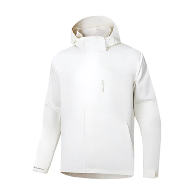 Anta Shell Vanilla White Windproof Hooded Jacket Unisex Outdoor Apparel 972437601-4