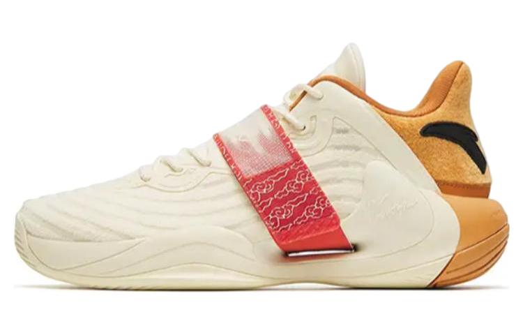 Anta Shock-Absorbing Low-Top Basketball Shoes 'Light Beige White' 11241109-4
