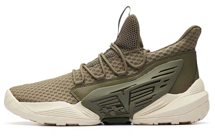 Anta Shock-Absorbing Mid Basketball Shoe 'Khaki Green' 91911123-3