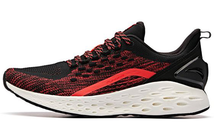 Anta Shock-Absorbing Woven Running Shoe 'Red Black' 11915588-7