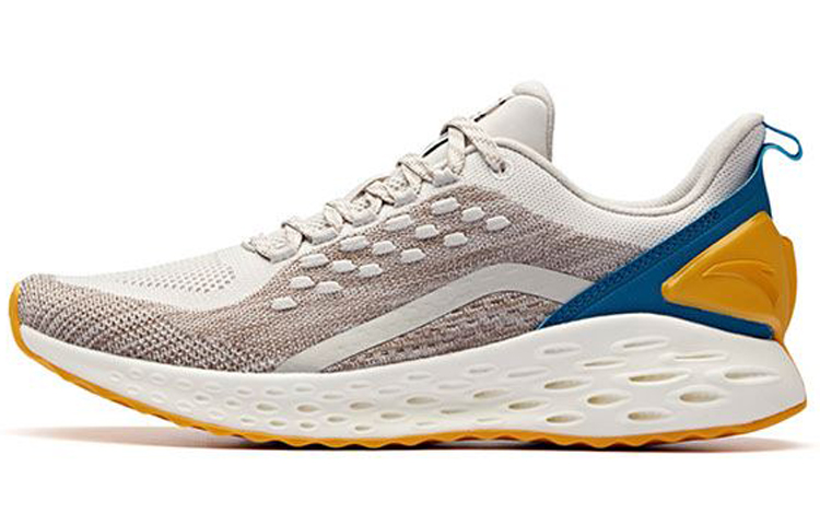 Anta Shock-Absorbing Woven Running Shoes 'Yellow Grey' 11915588-5
