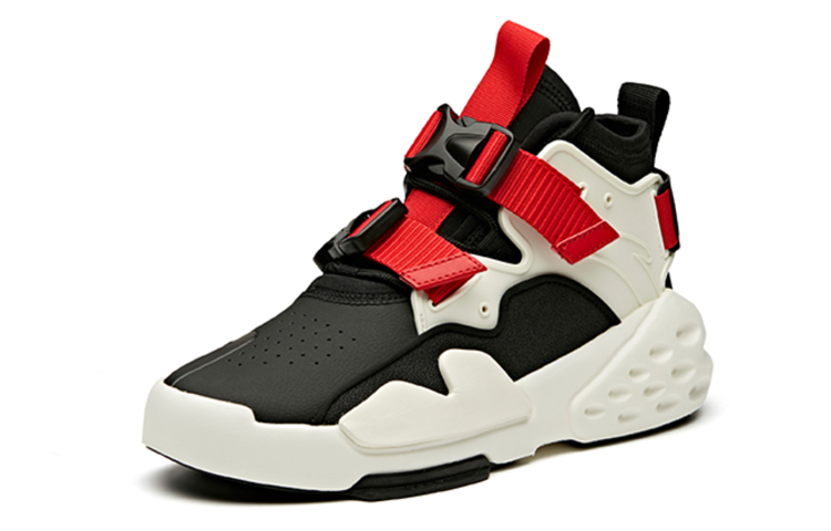 Lookbook Sneakers Tinggi Anta Anti-Selip Tahan Aus 'Putih Hitam Merah' 11948080-4