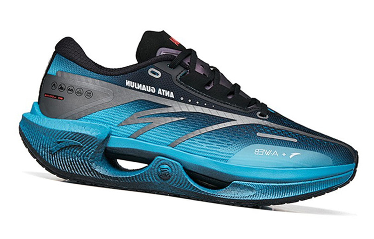 Order Anta安踏 駭浪 1 氮科技 專業長距離 耐磨減震防滑 低幫 跑步鞋 黑藍銀