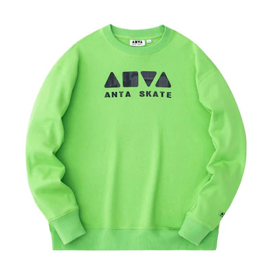 Anta SKATE Graphic Crewneck Sweatshirt Casual - Lyon Green 152418717-9