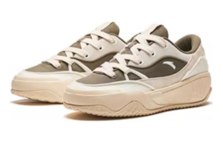 Lookbook 安踏 曲奇鞋 耐磨透氣 低幫 板鞋 男款 米色