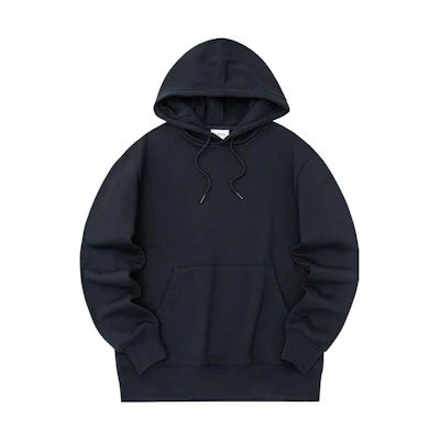 Anta Skateboarding Hoodie Unisex Black - Loose Fit Solid Color with Drawstring 172238709-3