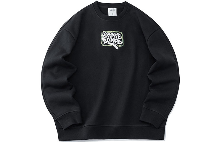 Anta Skateboarding Knit Relaxed Fit Sweatshirt Unisex - Basic Black 172218703-3