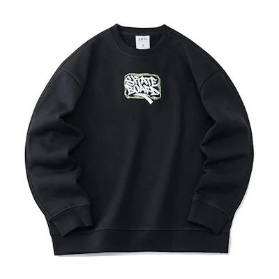 Anta Skateboarding Knit Relaxed Fit Sweatshirt Unisex - Basic Black 172218703-3